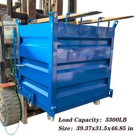 170224 Techtongda Material Handling Forklift Bin Tipper Steel Hopper For 3300lbs
