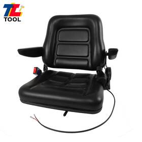 Tl5847516 Tool Library Fold Down Forklift Seat With Armrest Safety Belt Excavator Tractor Loader Black