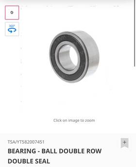 582007451 Total Source Double Row Seal Ball Bearing Yale Forklift New