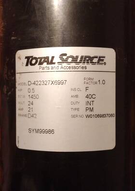 D-422327x6997 Total Source Forklift Steering Motor