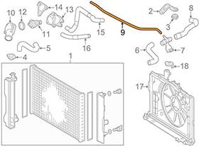 16261-0t020 Toyota Engine Coolant Bypass Hose