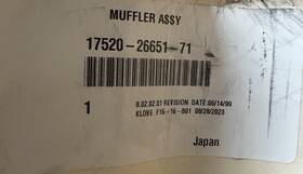 17520-26651-71 Toyota Oem Muffler