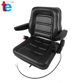 Tr70452 Turitrade Universal Tractor Seat Pvc Adjustable Forklift With Switch Safety Belt