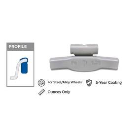T100z Wegmann Automotive 1 Oz Zinc Coated Clip-on Tz Gray Ser