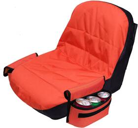 Jsk-011 Wuples Tractor Seat Cover With Drink Pockets Weatherproof Durable Medium Orange