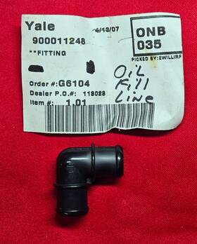 900011248 Yale Forklift Oil Fill Line 90 Elbow Fitting - New