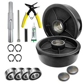 Yatointo 762765077955 2pcs Pallet Jack Steer Wheel Set With Axle And Protective Caps 7 Inch