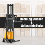 Apollolift 3300LBS Semi-electric Pallet Walkie Stacker Forklift Fixed Leg 118". Fixed Price $2955.00.