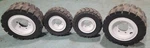 Nice Clean Set Of Solid Industrial Forklift Tires And Wheels Yale Hyster. Fixed Price $999.99.