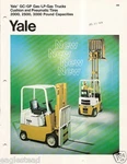 Fork Lift Truck Brochure Yale 2-3000 Lb Gas Cushion Pneumatic C1973 (LT20). Fixed Price $14.45.
