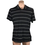 Lululemon Men Sz Tech Pique Polo Shirt Striped Black White Back Pocket. Fixed Price $45.00.