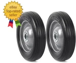 (2-PACK) Ar-pro 6 X 1.5 Flat Free Solid Rubber Wheel Assemblies Replacement. Fixed Price $27.99.
