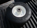 2 Solid Tires Carlisle Reliance Smooth 9X3.50-4 White Assembly W/bearings. Fixed Price $99.99.