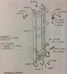 130F0734 Clark Forklift EC500-50-E355 Good Used Upright & Cyl Assy 34.000. Fixed Price $2500.00.