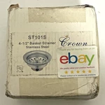 Crown ST101S 4-1/2" Basket Strainer Stainless Steel New. Fixed Price $29.99.