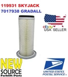 119931 Skyjack 7017938 SJ9250RT 7020906 Gradall Air Filter Kubota D1105E FA092. Fixed Price $16.50.