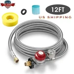 12 Ft High Pressure Lpg Propane Gas Hose Regulator Adjustable Stainless Steel. Fixed Price $31.00.