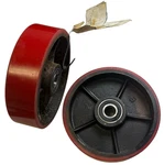 Pallet Jack Steer WHEELS2"X7"WITH Bearings Poly TREAD6204-2RS2 Fasteners Lot OF2. Fixed Price $48.00.