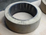 Maine 18X6X12- Forklift Tire, Solid, Press-on, White, Non-marking, Smooth. Fixed Price $99.99.