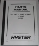 Hyster J.15XNT J1.6XNT J1.8XNT J2.0XNT Forklift Parts Manual Book Catalog (K160). Fixed Price $89.99.