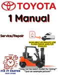 Toyota Forklift 7FBCU32 Service Repair Manual Pdf File On Usb. Fixed Price $40.00.