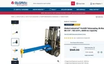 Global Industrial Forklift Telescoping Jib Boom Crane, 86-1/4" 153-3/4"L, 400. Fixed Price $800.00.