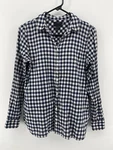J Crew Boy Fit Button Up Shirt Womens Size 4 Medium Blue White Checks Fast Ship. Fixed Price $28.79.