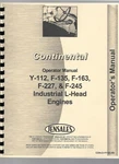 Continental F135 F163 F227 F245 Y112 Engine Owners Operators Manual Head. Fixed Price $26.99.