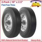 2PCS 10" X 2.5" Flat-free Solid Rubber Tire Hand Trucks & Wheelbarrows. Fixed Price $35.67.
