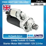Starter Motor Linde Forklift With Vw Engine 0001153008 0001145001 12V 13T. Fixed Price $208.40.