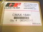 New 4-PACK Clark Filter CMAX-184H (emd 40095929). Fixed Price $169.00.