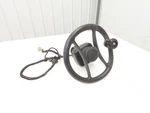 Hyster 8808585 Forklift Steering Wheel & Bracket Assembly Removed From E80XN. Fixed Price $154.95.