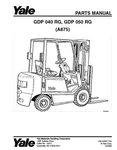 Yale GDP-040-RG, GDP-050-RG A875 Forklift Parts Catalog Manual Pdf. Fixed Price $39.99.