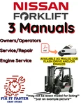 Nissan Forklift UGJ02A30U Owners Service Engine Repair Shop Manual Pdf Usb. Fixed Price $50.00.