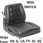 Suspension Forklift Seat With Switch. Hyster, Clark, Baker, Toyota, Mitsubishi. Fixed Price $149.80.