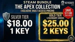 1-2 Apex Steam Keys: Elden Ring Wukong BG3 Jackpot Fast Delivery Keycrate. Fixed Price $18.00.
