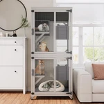 71" Tall Wood Catio Outdoor House On Wheels Large Weatherproof Enclosu. Fixed Price $480.88.