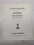 Free Lift Upright Hyster Parts Book Instruction Manual QN-20 Truck 861. Fixed Price $118.13.