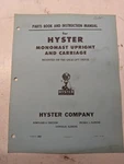 Hyster Parts Manual Book Instruction Monomast Upright Carriage QN-20 860 Fork. Fixed Price $89.78.