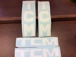 Tcm Forklift Vinyl Decal White 2 Vertical Mast, Horizontal Hood. Fixed Price $10.00.
