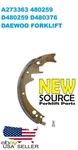 A273363 D480259 D480376 Daewoo Forklifts Brake Shoe + Pins SF001. Fixed Price $27.50.