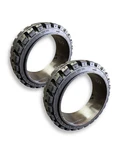 (2) Pcs 21X7X15 Forklift Tires Press-on Black Traction Solid Puncture Proof. Fixed Price $649.00.