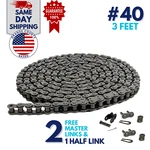 Jeremywell #40 Roller Chain 3FT With 2 Connecting Links And 1 Offset. Fixed Price $14.45.
