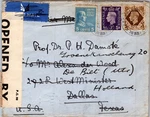 Great Britain 1940S Wwii Dual Censored Airmail Cover Addr Usa & Returned Holland. Fixed Price $18.00.