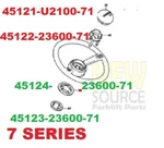 45121-U2100-71 Button + 45122-23600-71 Cup Upper Horn Kit Toyota Serie In Red. Fixed Price $17.30.