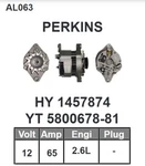 2871A166 Perkins 19960478 Yale 1672859M2 Massey Alternator 12V 65 AL063. Fixed Price $88.00.