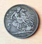1902 King Edward Vii Crown Solid Silver Antique Coin 0.925 Sterling Man Utd Uk. Fixed Price $446.25.