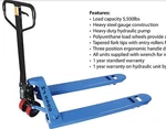 Pallet Jack Hand Truck 27" X 48" 5500 #cap New 1-YEAR Warranty Pick Up Only. Fixed Price $335.00.