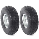 Ar-pro (2-PACK) 10-INCH Solid Rubber Tire Wheels 4.10/3.50-4", Silver. Fixed Price $44.00.