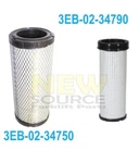 3EB-02-34750 3EB-02-34790 Komatsu Outer Inner Air Filter FA017 +FA096. Fixed Price $29.75.